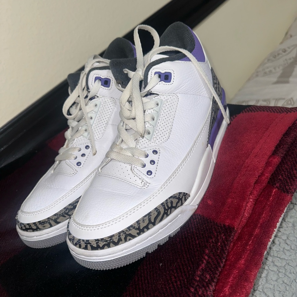 Jordan White and Purple Sneakers